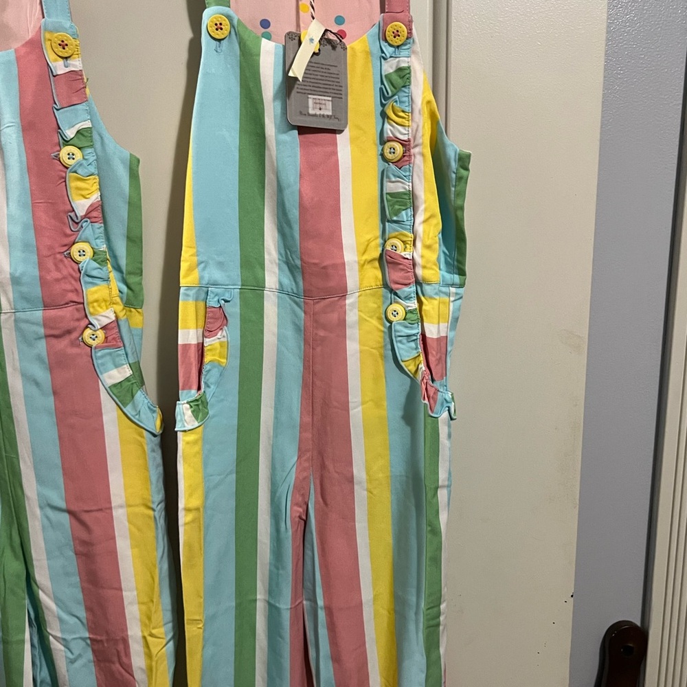Matilda Jane Pastel Rainbow Stripe Overalls